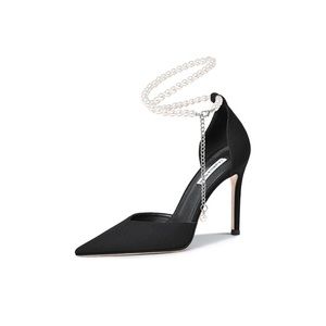 Lily Wei，Pearl Heels，Heel 10cm, US 6.5, Women's, Black